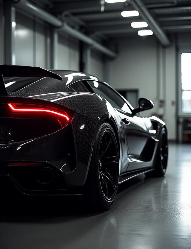 Auto da corsa in officina ad alte prestazioni